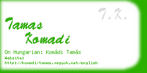 tamas komadi business card