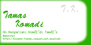 tamas komadi business card